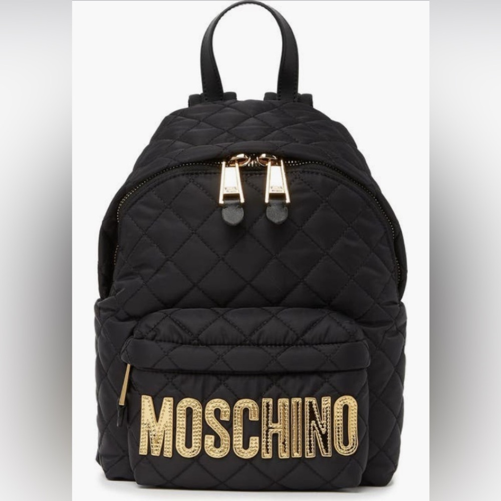 NWT Moschino Quilted Black Backpack